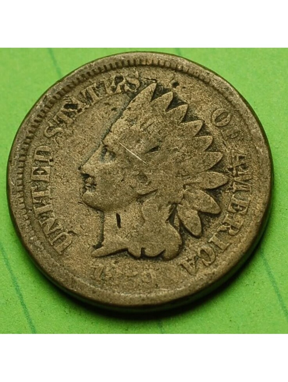 W833 1859 Indian Head Cent Penny 1c - Check Out Our Store 📜📜CIVIL WAR ERA📜📜